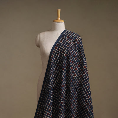Kutch Hand Block Print Natural Dyed Cotton Ajrakh Fabric 11