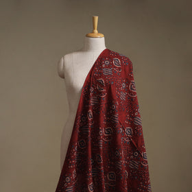 Kutch Hand Block Print Natural Dyed Cotton Ajrakh Fabric 07