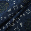 Blue - Hakoba Hand Block Ajrakh Print Natural Dyed Cotton Fabric 74