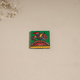 Madhubani handpainted wooden magnet 19 - handcrafted