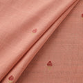 Peach - Handspun Handloom Natural Dyed Cotton Srikakulam Jamdani Fabric 33