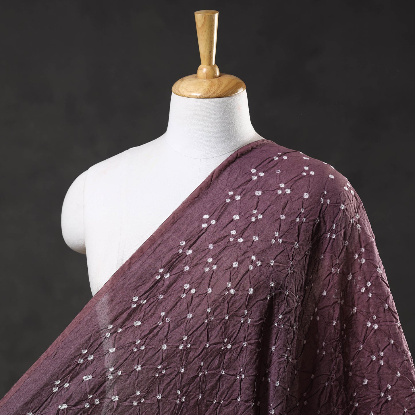 Purple - Kutch Bandhani Tie-Dye Chanderi Silk Fabric