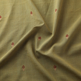 Yellow - Handspun Handloom Natural Dyed Cotton Srikakulam Jamdani Fabric 35