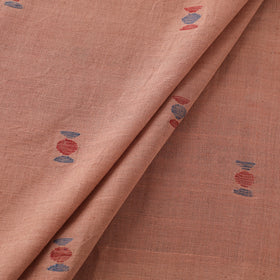 Peach - Handspun Handloom Natural Dyed Cotton Srikakulam Jamdani Fabric 36