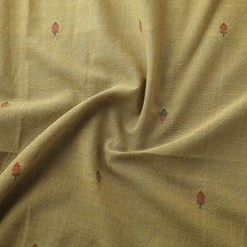 Green - Handspun Handloom Natural Dyed Cotton Srikakulam Jamdani Fabric 37