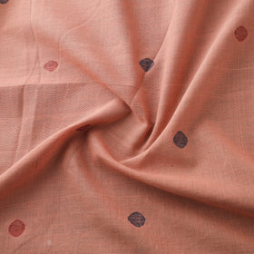 Peach - Handspun Handloom Natural Dyed Cotton Srikakulam Jamdani Fabric 40