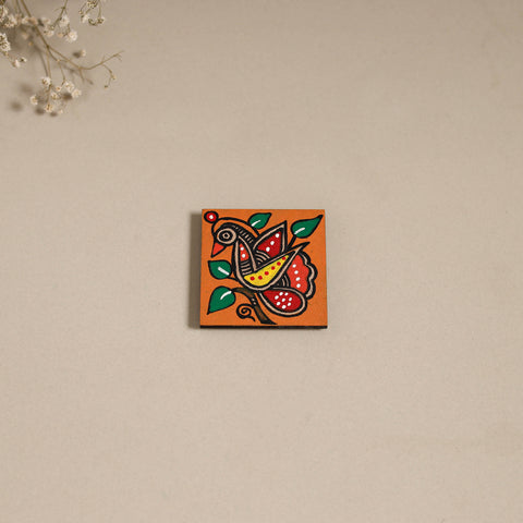 Madhubani handpainted wooden magnet 21 - handcrafted