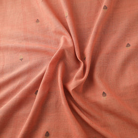 Peach - Handspun Handloom Natural Dyed Cotton Srikakulam Jamdani Fabric 41