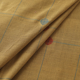 Yellow - Handspun Handloom Natural Dyed Cotton Srikakulam Jamdani Fabric 42