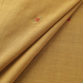 Yellow - Handspun Handloom Natural Dyed Cotton Srikakulam Jamdani Fabric 43