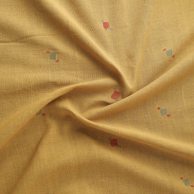 Yellow - Handspun Handloom Natural Dyed Cotton Srikakulam Jamdani Fabric 43