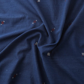 Blue - Handspun Handloom Natural Dyed Cotton Srikakulam Jamdani Fabric 44