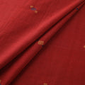 Red - Handspun Handloom Natural Dyed Cotton Srikakulam Jamdani Fabric 45