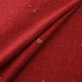 Red - Handspun Handloom Natural Dyed Cotton Srikakulam Jamdani Fabric 45