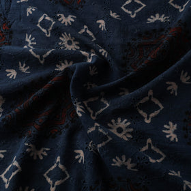 Blue - Hakoba Hand Block Ajrakh Print Natural Dyed Cotton Fabric 87