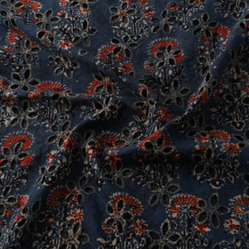 Blue - Hakoba Hand Block Ajrakh Print Natural Dyed Cotton Fabric 95