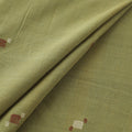 Green - Handspun Handloom Natural Dyed Cotton Srikakulam Jamdani Fabric 47