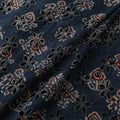 Blue - Hakoba Hand Block Ajrakh Print Natural Dyed Cotton Fabric 93
