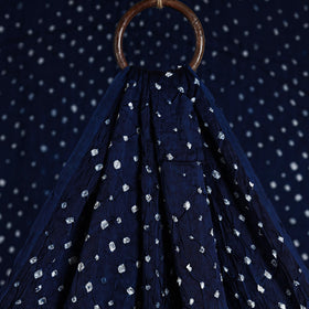 Buy Prussian Blue Kutch Bandhani Tie-Dye Modal Silk Fabric Online l iTokri.com