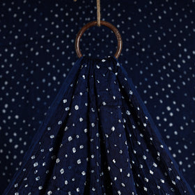 Buy Prussian Blue Kutch Bandhani Tie-Dye Modal Silk Fabric Online l iTokri.com