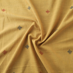 Yellow - Handspun Handloom Natural Dyed Cotton Srikakulam Jamdani Fabric 48