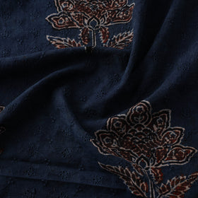 Blue - Hakoba Hand Block Ajrakh Print Natural Dyed Cotton Fabric 91