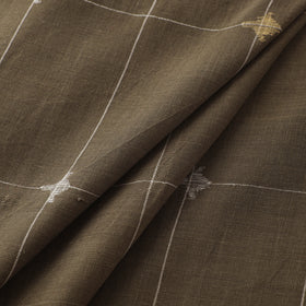 Brown - Handspun Handloom Natural Dyed Cotton Srikakulam Jamdani Fabric 50
