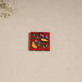Madhubani handpainted wooden magnet 25 - handcrafted