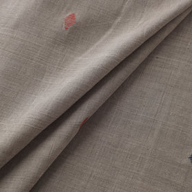 Brown - Handspun Handloom Natural Dyed Cotton Srikakulam Jamdani Fabric 51