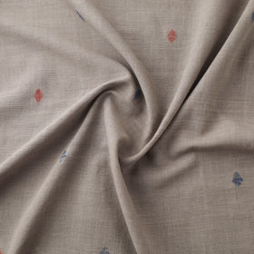 Brown - Handspun Handloom Natural Dyed Cotton Srikakulam Jamdani Fabric 51