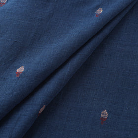 Blue - Handspun Handloom Natural Dyed Cotton Srikakulam Jamdani Fabric 52