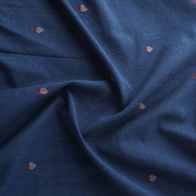 Blue - Handspun Handloom Natural Dyed Cotton Srikakulam Jamdani Fabric 52