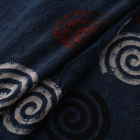 Blue - Hakoba Hand Block Ajrakh Print Natural Dyed Cotton Fabric 96