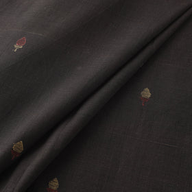 Black - Handspun Handloom Natural Dyed Cotton Srikakulam Jamdani Fabric 53