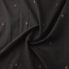 Black - Handspun Handloom Natural Dyed Cotton Srikakulam Jamdani Fabric 53