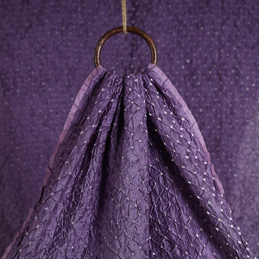 Purple - Kutch Bandhani Tie-Dye Modal Silk Fabric