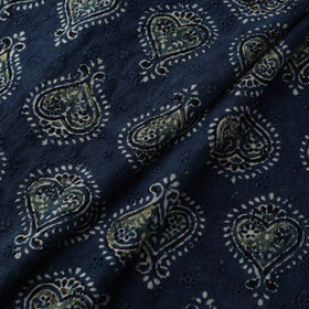 Blue - Hakoba Hand Block Ajrakh Print Natural Dyed Cotton Fabric 97