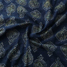 Blue - Hakoba Hand Block Ajrakh Print Natural Dyed Cotton Fabric 97