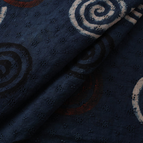 Blue - Hakoba Hand Block Ajrakh Print Natural Dyed Cotton Fabric 98
