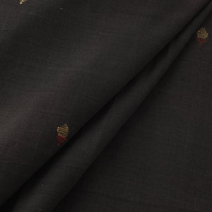 Black - Handspun Handloom Natural Dyed Cotton Srikakulam Jamdani Fabric 54