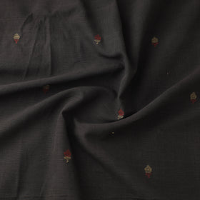Black - Handspun Handloom Natural Dyed Cotton Srikakulam Jamdani Fabric 54