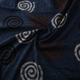 Blue - Hakoba Hand Block Ajrakh Print Natural Dyed Cotton Fabric 98