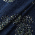 Blue - Hakoba Hand Block Ajrakh Print Natural Dyed Cotton Fabric 100