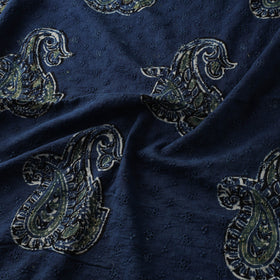 Blue - Hakoba Hand Block Ajrakh Print Natural Dyed Cotton Fabric 100