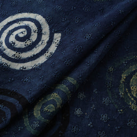 Blue - Hakoba Hand Block Ajrakh Print Natural Dyed Cotton Fabric 102