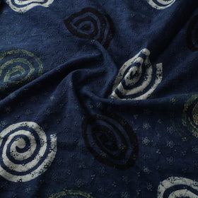 Blue - Hakoba Hand Block Ajrakh Print Natural Dyed Cotton Fabric 102