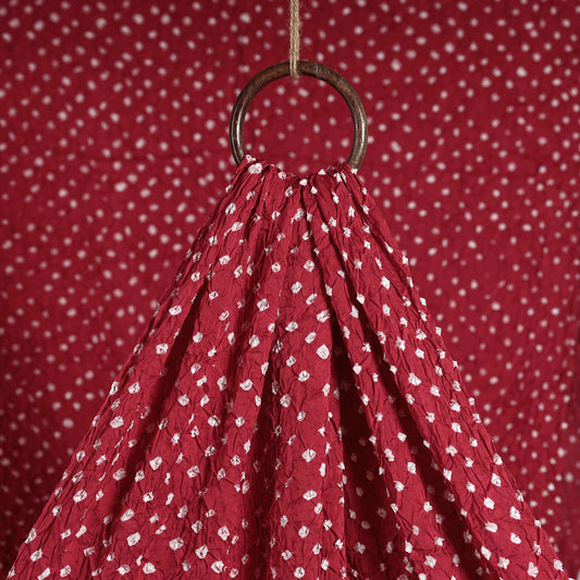 Luscious Red Kutch Bandhani Tie-Dye Modal Silk Fabric