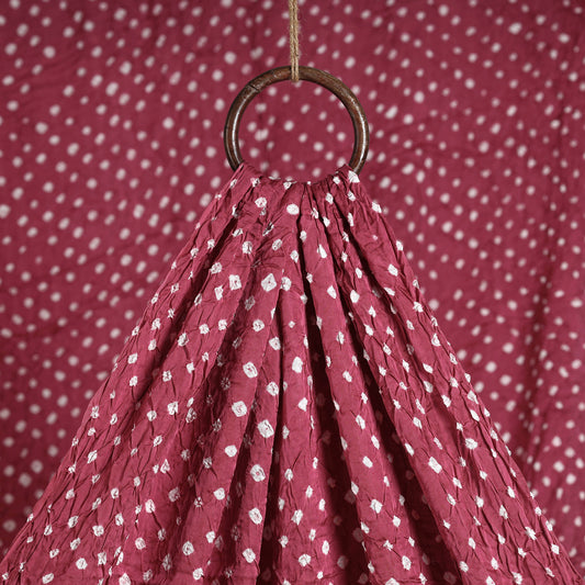 Rouge Pink Kutch Bandhani Tie-Dye Modal Silk Fabric