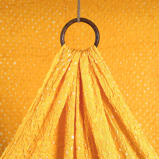 Cyber Yellow Kutch Bandhani Tie-Dye Modal Silk Fabric
