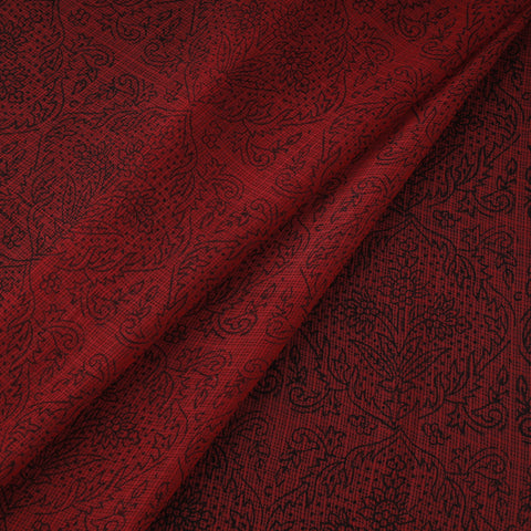 Natural Dyed Kota Doria Cotton Hand Block Bagh Print Fabric 04